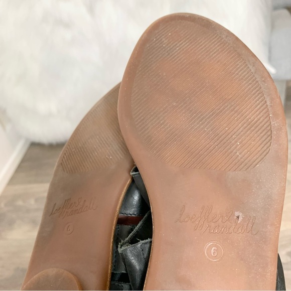 Loeffler Randall Skye Gladiator Sandals Lace Up Leather Black Flats Open toe 6 - Picture 13 of 14